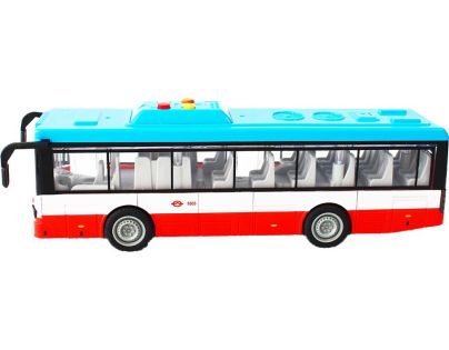 Sparkys Mestský autobus na setrvačník s osvetlením a zvukom - červený