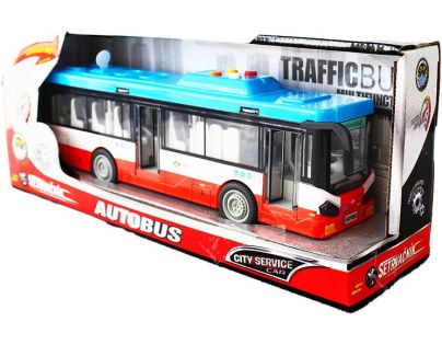 Sparkys Mestský autobus na setrvačník s osvetlením a zvukom - červený