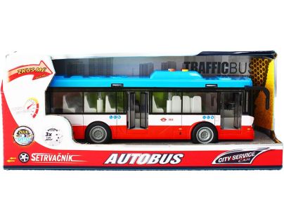 Sparkys Mestský autobus na setrvačník s osvetlením a zvukom - červený