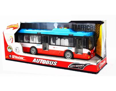 Sparkys Mestský autobus na setrvačník s osvetlením a zvukom - červený