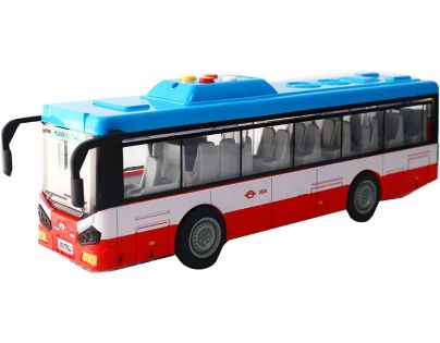 Sparkys Mestský autobus na setrvačník s osvetlením a zvukom - červený