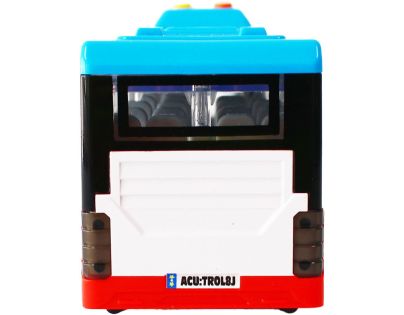 Sparkys Mestský trolejbus na setrvačník s osvetlením a zvukom - červený