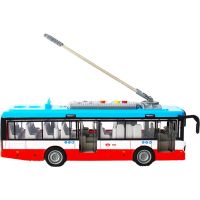 Sparkys Mestský trolejbus na setrvačník s osvetlením a zvukom - červený 2