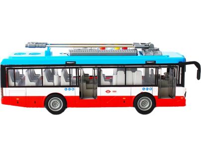 Sparkys Mestský trolejbus na setrvačník s osvetlením a zvukom - červený