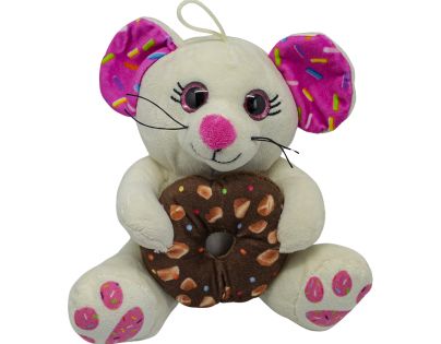 Sparkys Myš s donutom biela 20 cm