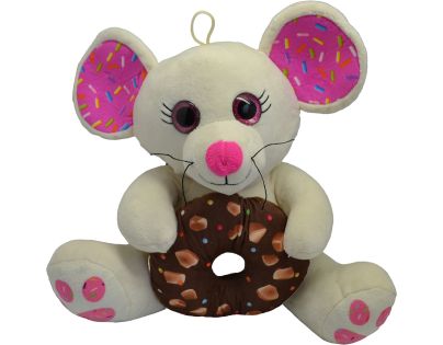 Sparkys Myš s donutom biela 30 cm