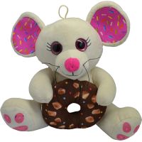 Sparkys Myš s donutom biela 30 cm