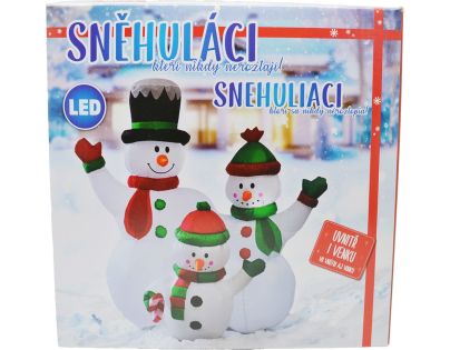 Sparkys Nafukovacia svietiaca rodina snehuliaka 153 cm