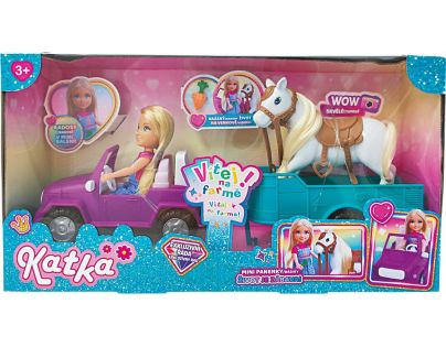 Bábika farmárka - kôň, auto s prívesom