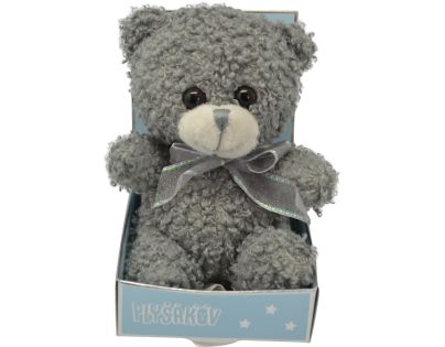 Sparkys PLYŠÁKOV - Medvedík s mašľou 12 cm šedý