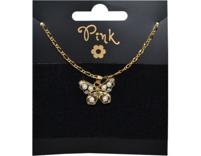 Sparkys Pozlátený retiazok s príveskom MOTÝĽ s PERLAMI