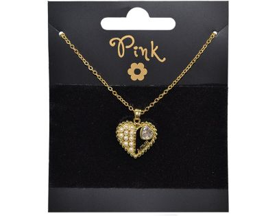 Sparkys Pozlátený retiazok s príveskom SRDCE LÁSKA s PERLY