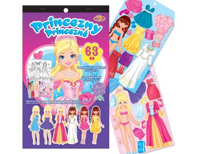 Sparkys Samolepky oblečenie + omaľovánky PRINCEZNY