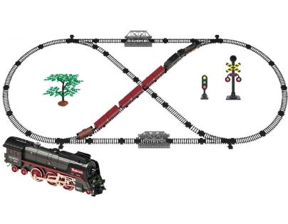 Sparkys SET Elektrická vláčkodráha - Parná lokomotíva s dymom, svetlom a zvukom na batérie