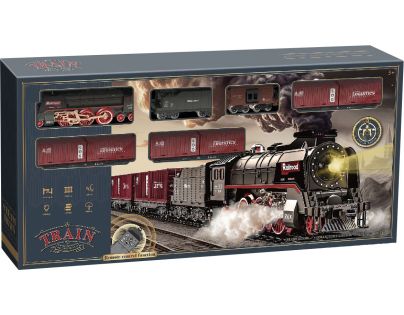 Sparkys SET Elektrická vláčkodráha - Parná lokomotíva s dymom, svetlom a zvukom na batérie
