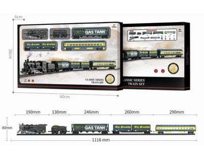 Sparkys Set železnice - Parná lokomotíva s vozňami a príslušenstvom