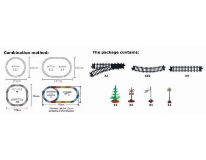 Sparkys Set železnice - Parná lokomotíva s vozňami a príslušenstvom