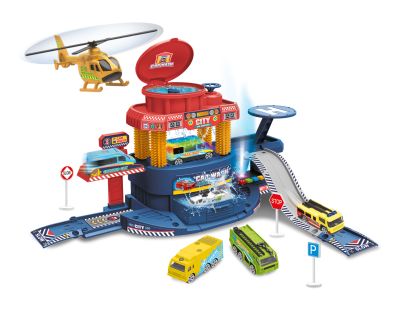 Sparkys Veľký SET garáž 32 ks s autom meniacim farbu a lietadlom