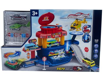 Sparkys Veľký SET garáž 32 ks s autom meniacim farbu a lietadlom