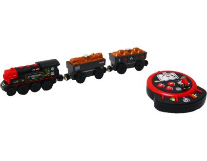 Sparkys vláčiky - RC Parový vlak - čierny (so zvukmi, svetlami a dymovými efektmi)