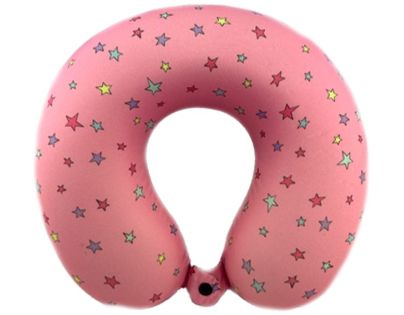 Sparkys Opierka hlavy s potlačou a pamäťovou penou - ružová