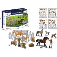 Sparkys Zvieratká z farmy - Sada s koňmi a výbehom 4 druhy V1