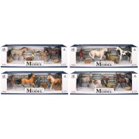 Sparkys Zvieratká z farmy - Set koní s žriebätkom a krmivom 4 druhy