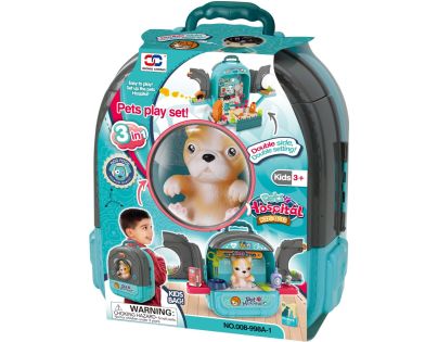Sparkys Zvieracia nemocnica v batohu Pes 3v1 modrá