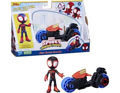 SpiderMan Spidey and his amazing friends Motorka a figurka 10 cm Miles Morales SpiderMan
