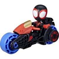 SpiderMan Spidey and his amazing friends Motorka a figurka 10 cm Miles Morales SpiderMan 2