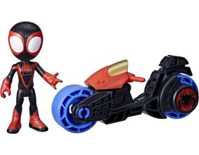 SpiderMan Spidey and his amazing friends Motorka a figurka 10 cm Miles Morales SpiderMan