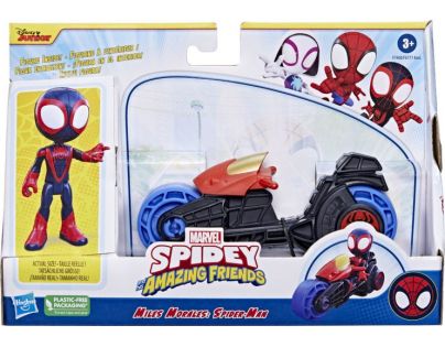 SpiderMan Spidey and his amazing friends Motorka a figurka 10 cm Miles Morales SpiderMan