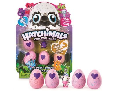 Spin Master Hatchimals sběratelská zvířátka ve vajíčku čtyřbalení s bonusem S2 Zeleno-růžový brouček