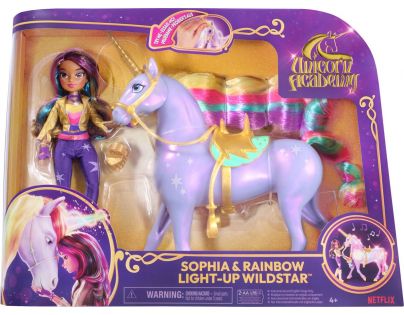 Spin Master Jednorožčia akadémia svetelný jednorožec Wildstar 28 cm s Bábikou Sophia 24 cm