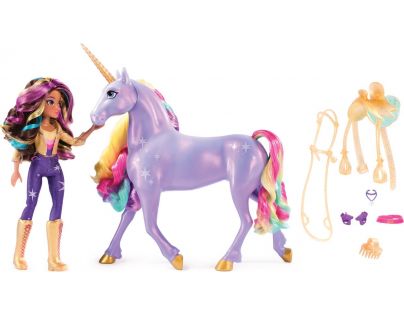 Spin Master Jednorožčia akadémia svetelný jednorožec Wildstar 28 cm s Bábikou Sophia 24 cm