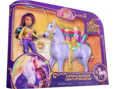 Spin Master Jednorožčia akadémia svetelný jednorožec Wildstar 28 cm s Bábikou Sophia 24 cm