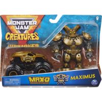 Spin Master Monster Jam kovové auto s figúrkou Max-D a Maximus zlatý 2