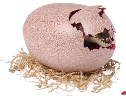 Spin Master Primal Hatch dino interaktívny T-Rex liahnuť sa z vajíčka sivý