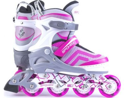 Spokey Avate Kolečkové brusle růžové ABEC7 Carbon vel. 35-38