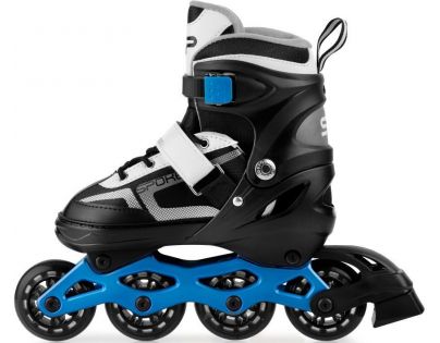 Spokey Burnish Kolieskové korčule regulovateľné ABEC7 Carbon čierno-modré veľ. 34-38