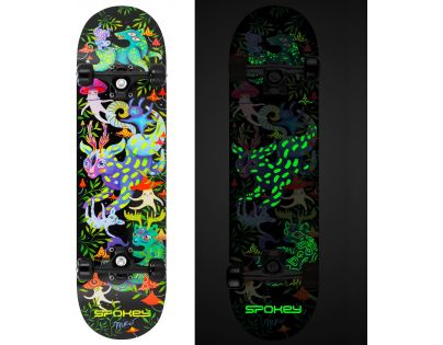 Spokey Ollie Skateboard 78,7 x 20 cm ABEC7 so svietiacimi prvkami v tme
