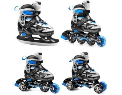 Spokey Quattro 4 v 1 Korčule čiernomodré regulovateľné veľ. 30 - 33