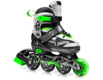 Spokey Quattro 4 v 1 Korčule čierno-zelené regulovateľné veľ. 30-33