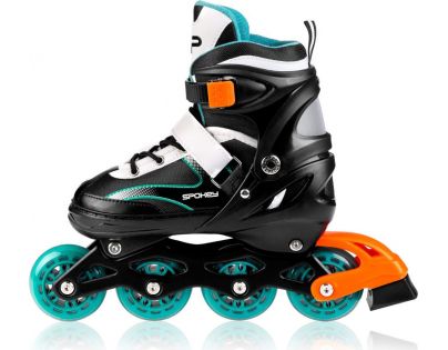 Spokey Tony Kolieskové korčule čierno-tyrkysovej ABEC7 Carbon veľ. 29-33
