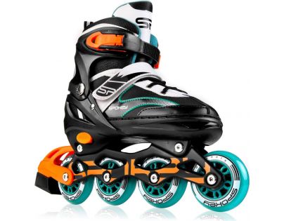Spokey Tony Kolieskové korčule čierno-tyrkysovej ABEC7 Carbon veľ. 29-33