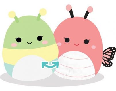 Squishmallows 2 v 1 Húsenica Rutabaga a motýľ Andreina 13 cm