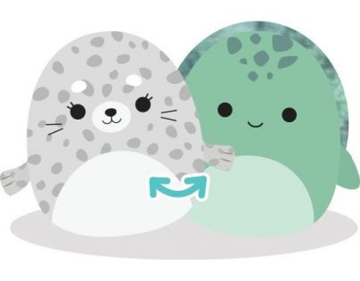 Squishmallows 2 v 1 Tuleň Odile a korytnačka Cole 13 cm
