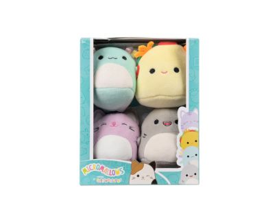 Squishmallows Micromallows 4Pack Axolotl, Mačka, Taco, Žralok