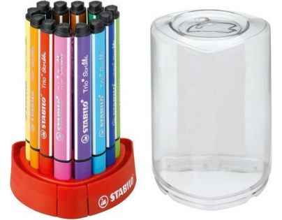 Vláknová fixka s odpruženým hrotom STABILO Trio Scribbi 12 ks stolný set