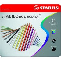 Akvarelová farbička STABILOaquacolor 24 ks kovová sada